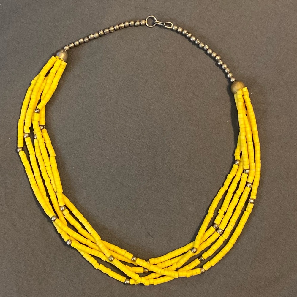Yellow Maasai Beaded Necklace